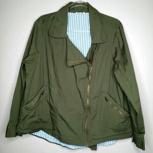 Cato Green Asymmetrical Zipper Jacket